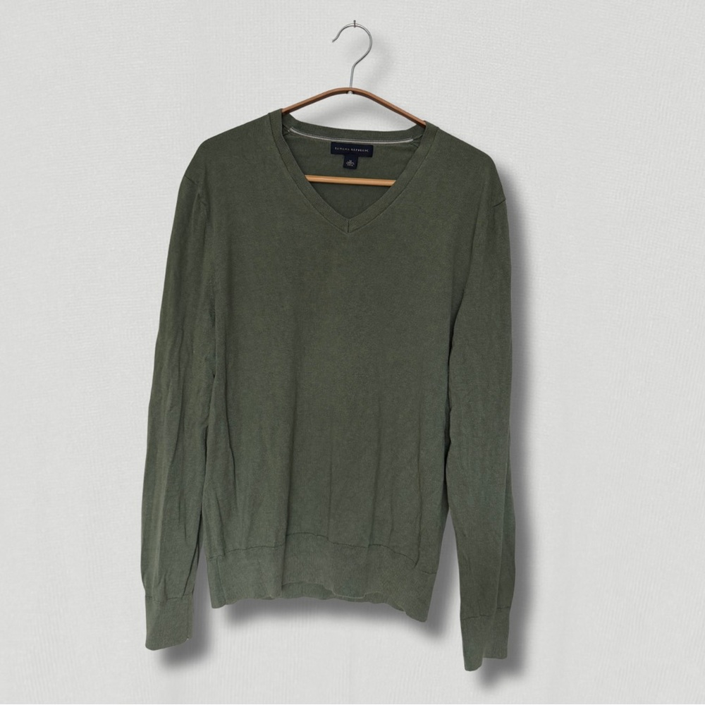Banana Republic Olive V-Neck Sweater for Men